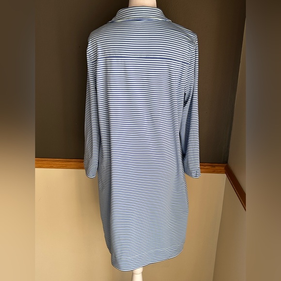 Vineyard Vines Margo Striped Shirt Dress Stretch Size Large Blue - Picture 5 of 6